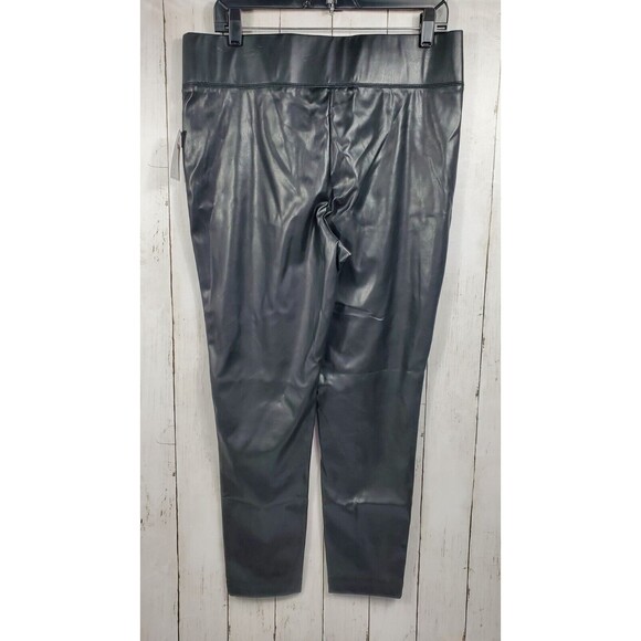 Morgan Taylor Faux Leather Womens Pants Size XL Black Stretchy Pull on - Picture 2 of 11